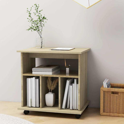 vidaXL Rolling Cabinet Sonoma Oak 60x45x60 cm Engineered Wood 3