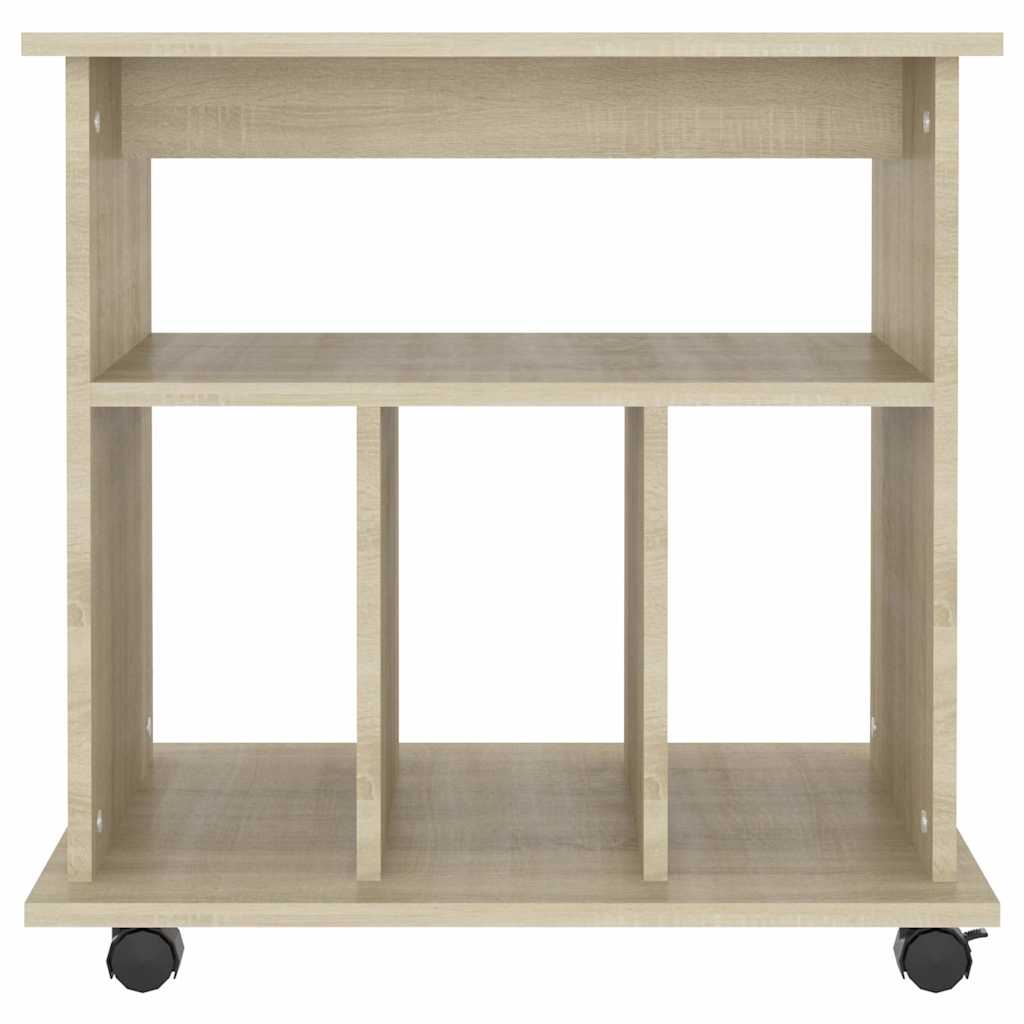 vidaXL Rolling Cabinet Sonoma Oak 60x45x60 cm Engineered Wood 4