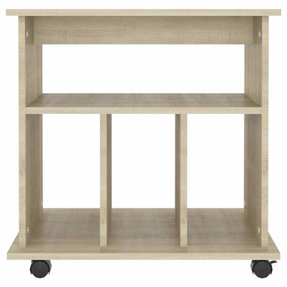 vidaXL Rolling Cabinet Sonoma Oak 60x45x60 cm Engineered Wood 4