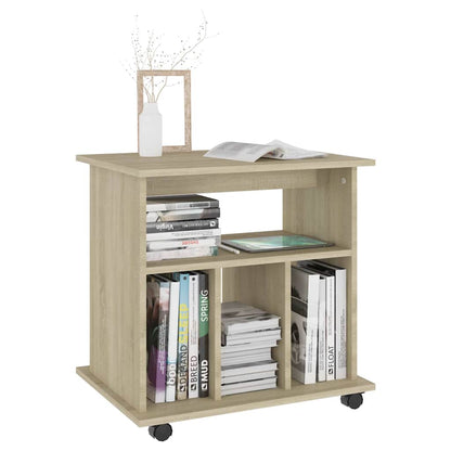 vidaXL Rolling Cabinet Sonoma Oak 60x45x60 cm Engineered Wood 6