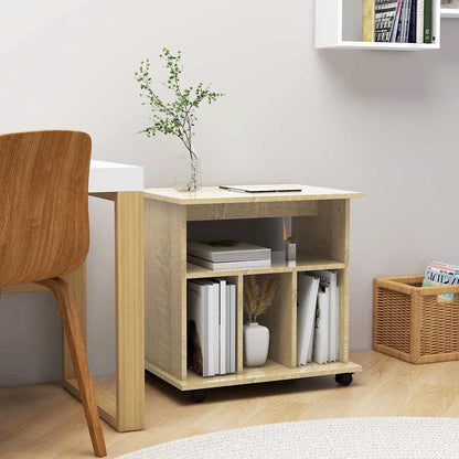 vidaXL Rolling Cabinet Sonoma Oak 60x45x60 cm Engineered Wood 1
