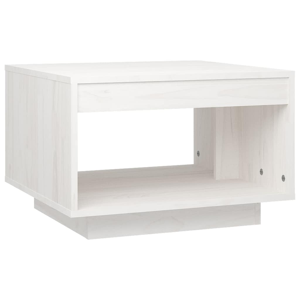 vidaXL Coffee Table White 50x50x33.5 cm Solid Pinewood 2