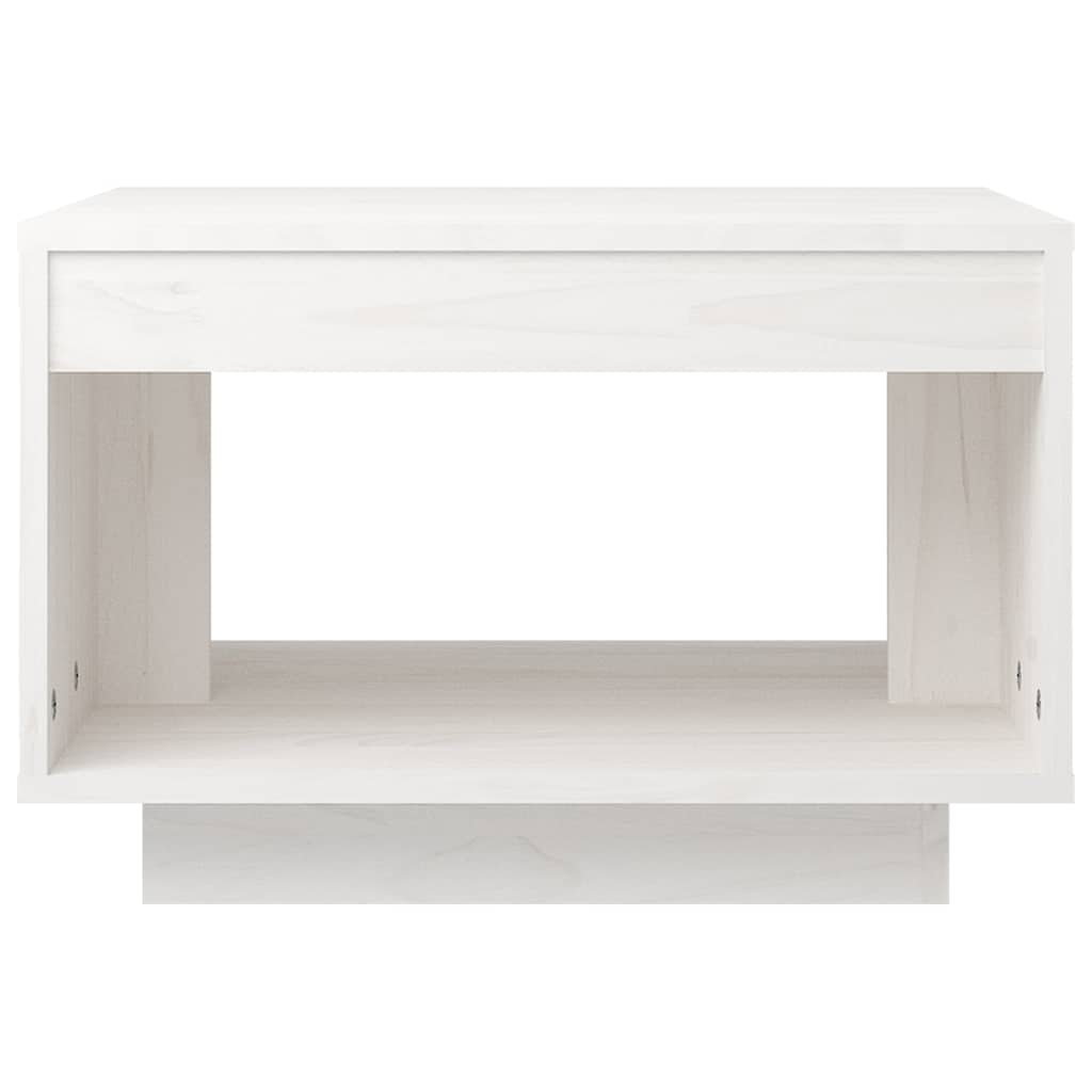 vidaXL Coffee Table White 50x50x33.5 cm Solid Pinewood 4