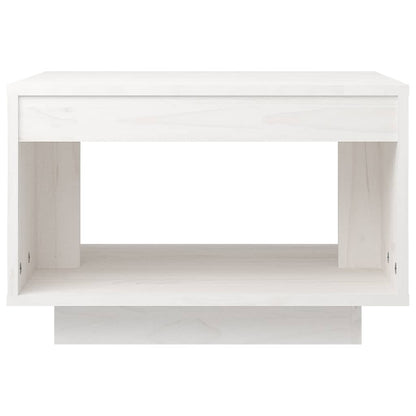vidaXL Coffee Table White 50x50x33.5 cm Solid Pinewood 4