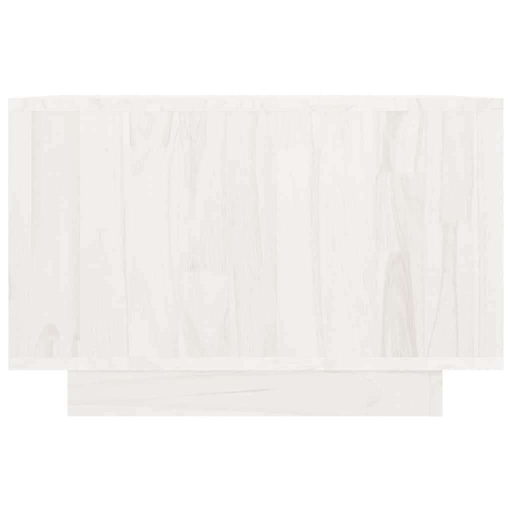 vidaXL Coffee Table White 50x50x33.5 cm Solid Pinewood 5