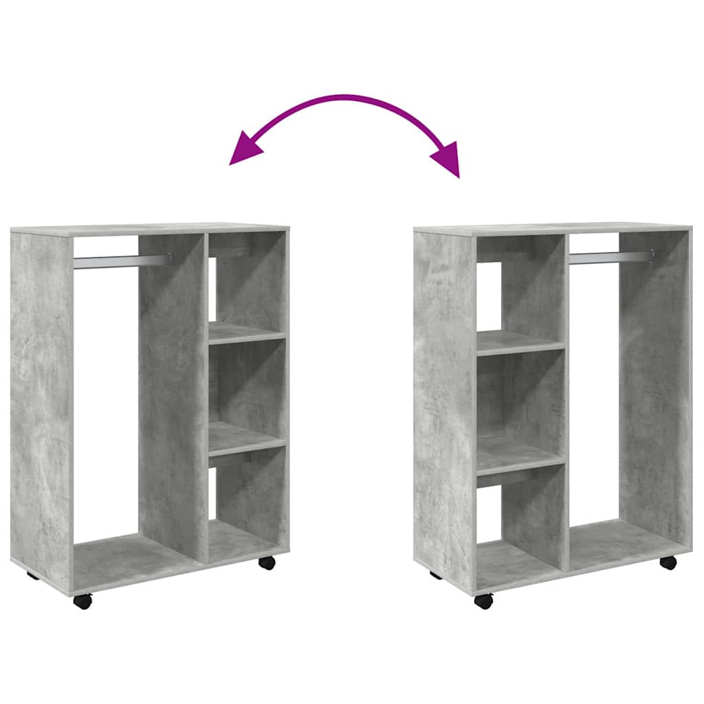 vidaXL Wardrobe | Concrete grey | Engineered wood | Medium |  Rollable 6