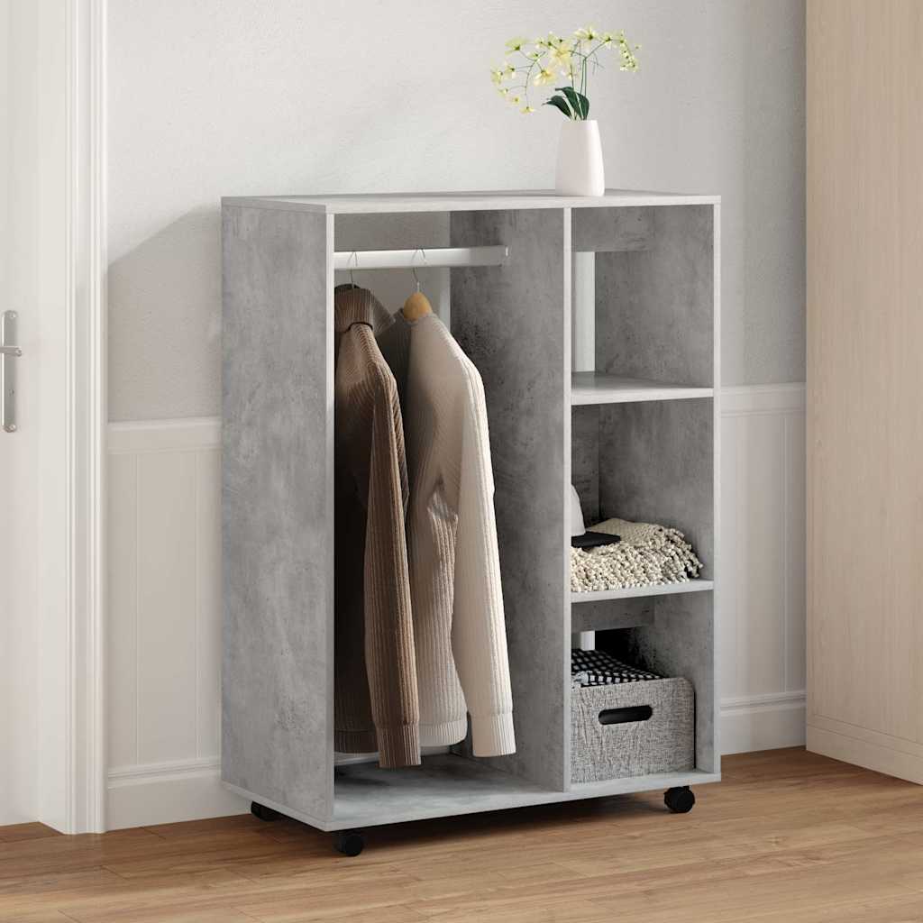 vidaXL Wardrobe | Concrete grey | Engineered wood | Medium |  Rollable 1