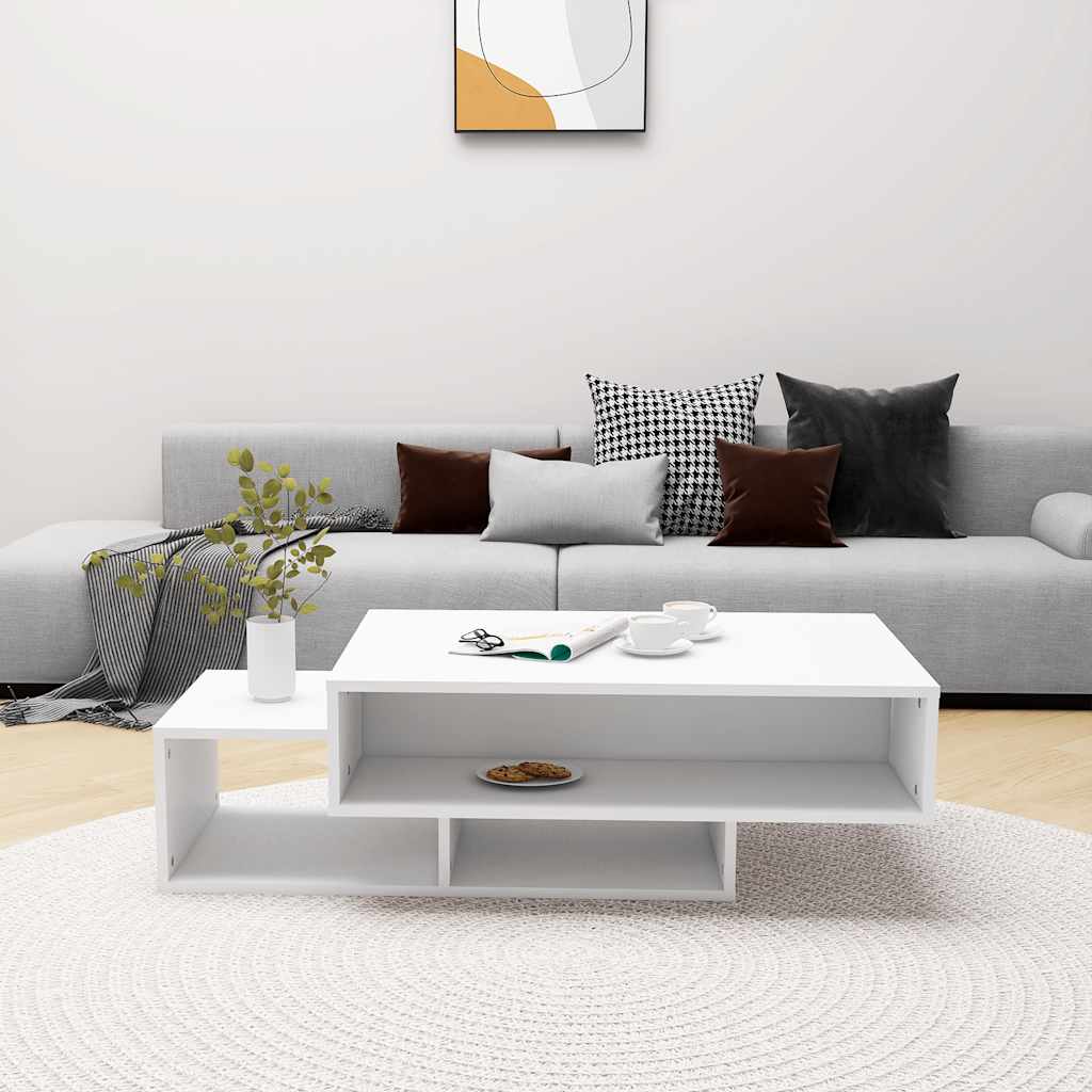 vidaXL Coffee Table | White | Engineered wood | Coffee Table | Rectangular 3
