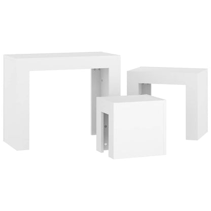 808540 vidaXL Nesting Coffee Tables 3 pcs White Engineered Wood 6