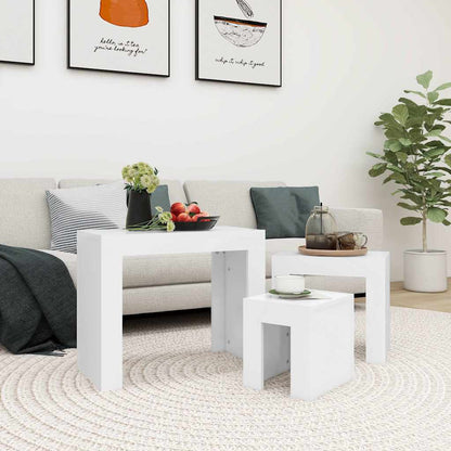 808540 vidaXL Nesting Coffee Tables 3 pcs White Engineered Wood 1