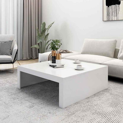 vidaXL Coffee Table | White | Engineered wood | 100 x 100 cm | Modern 3