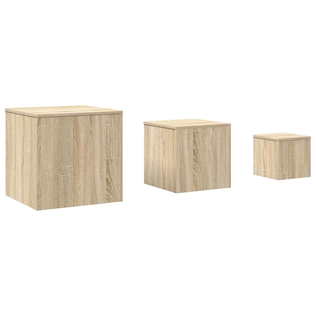 vidaXL Side Table | Set of 3 | Sonoma Oak | Engineered Wood 2