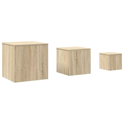 vidaXL Side Table | Set of 3 | Sonoma Oak | Engineered Wood 2