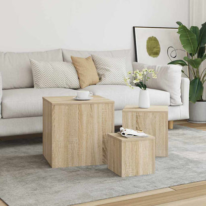 vidaXL Side Table | Set of 3 | Sonoma Oak | Engineered Wood 1