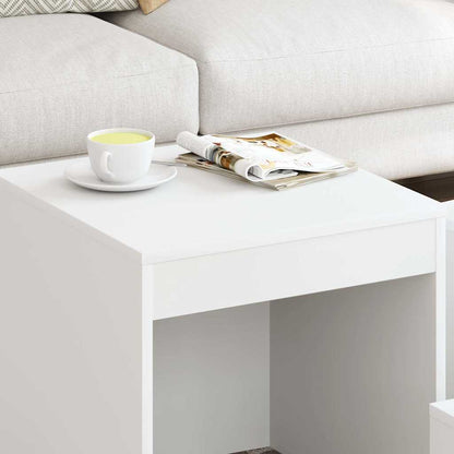 vidaXL Nesting Table | Set of 3 | White | Engineered wood | Small | Stackable 3
