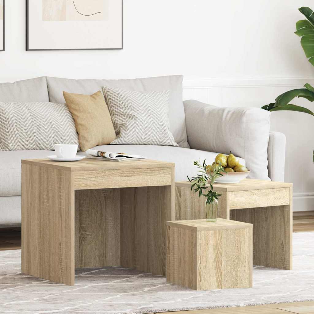 vidaXL Nesting Tables 3 pcs Engineered Wood