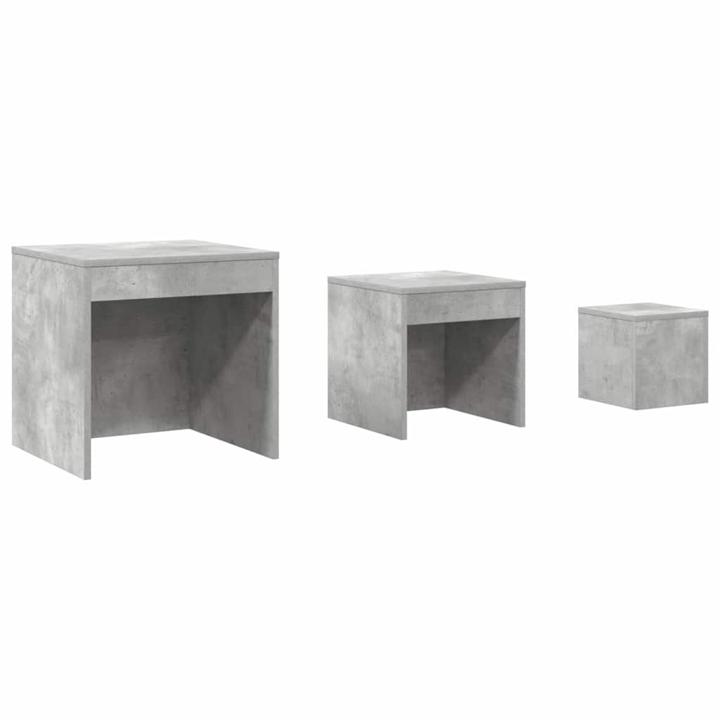 vidaXL Nesting Table | Set of 3 | Concrete grey | Engineered wood 2