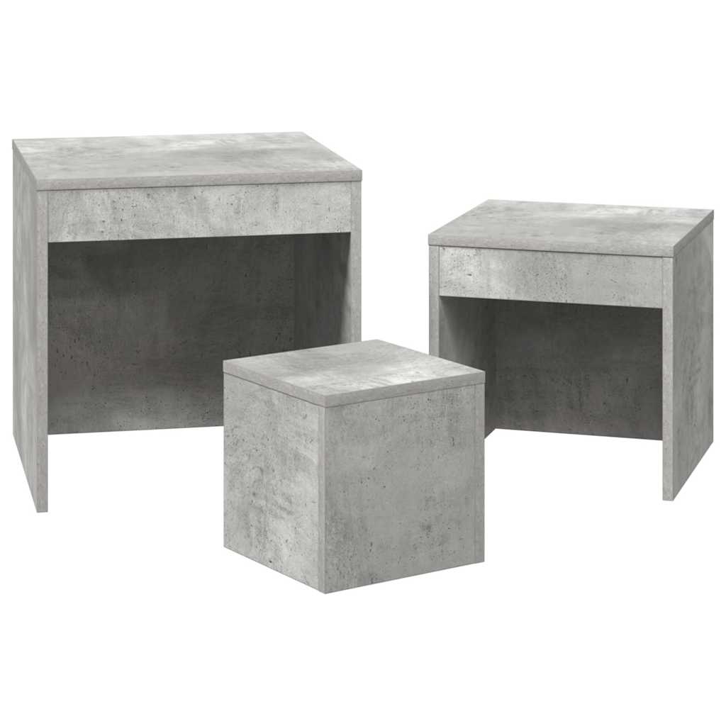 vidaXL Nesting Table | Set of 3 | Concrete grey | Engineered wood 6