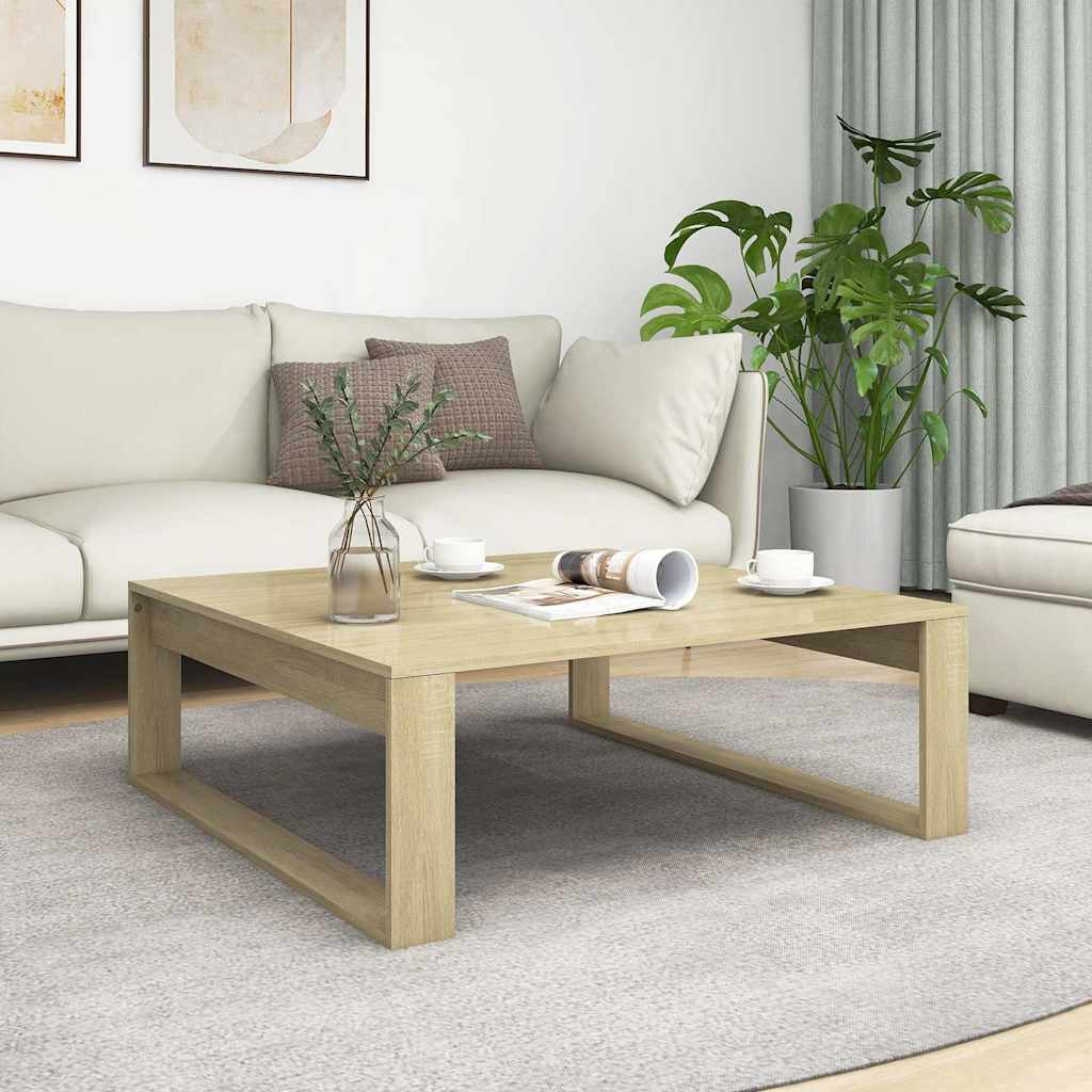 808633 vidaXL Coffee Table Sonoma Oak 100x100x35 cm Engineered Wood 1