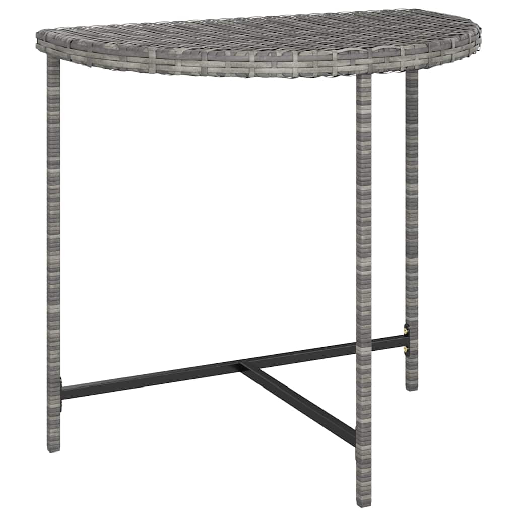 vidaXL Garden Table | Grey | Poly rattan, powder-coated steel | Medium | Durable 2