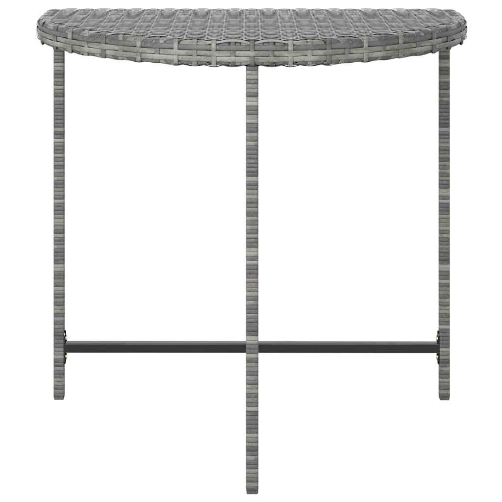 vidaXL Garden Table | Grey | Poly rattan, powder-coated steel | Medium | Durable 4