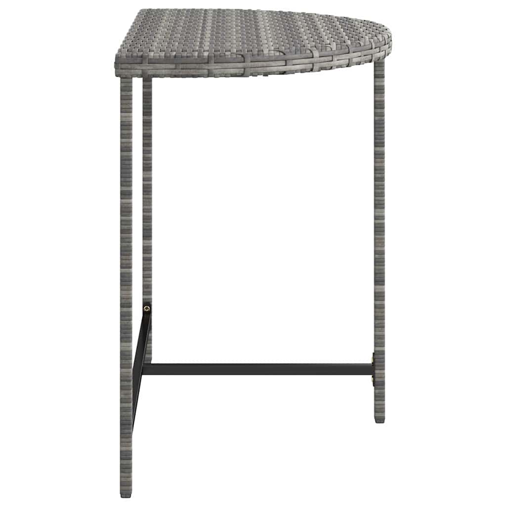 vidaXL Garden Table | Grey | Poly rattan, powder-coated steel | Medium | Durable 5