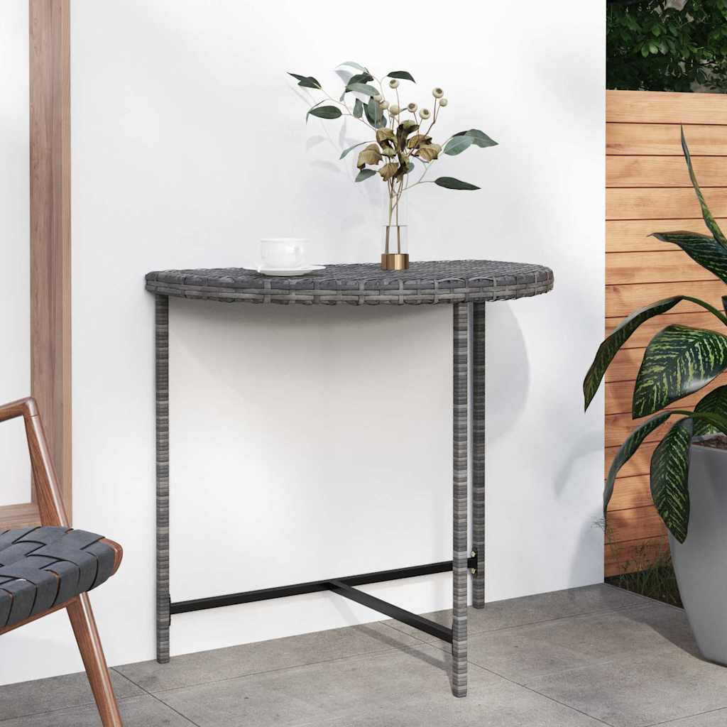 vidaXL Garden Table | Grey | Poly rattan, powder-coated steel | Medium | Durable 1
