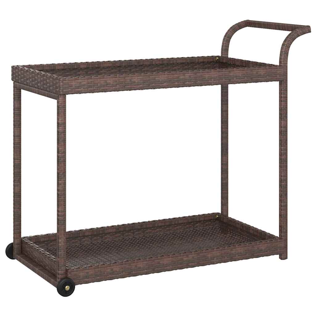 vidaXL Bar Cart Brown 100x45x83 cm Poly Rattan 2