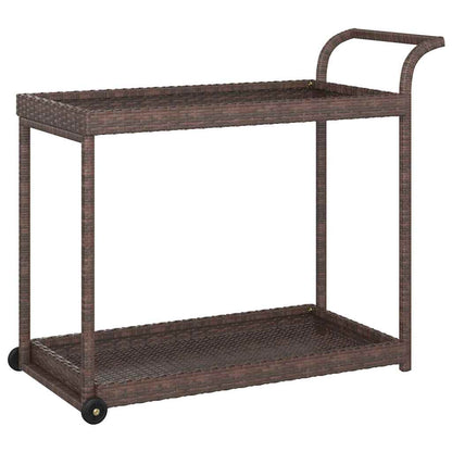 vidaXL Bar Cart Brown 100x45x83 cm Poly Rattan 2