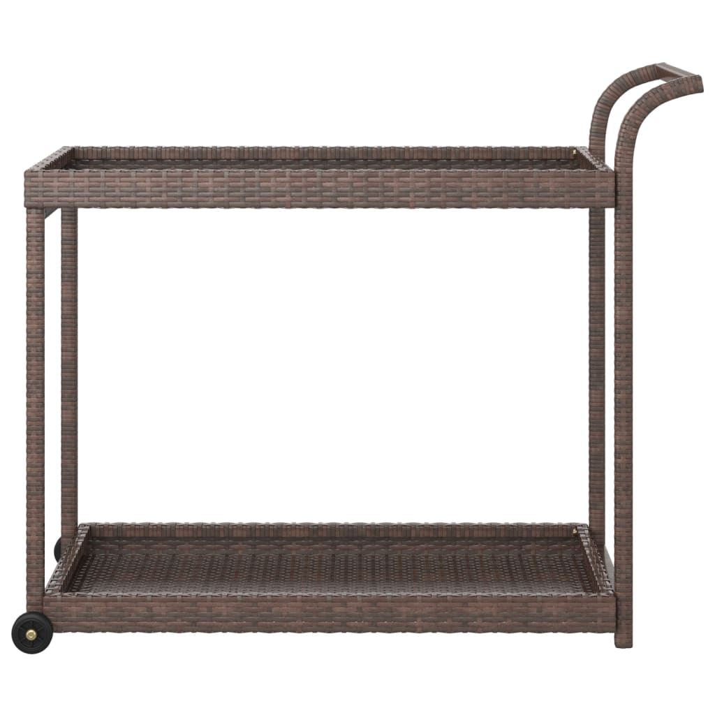 vidaXL Bar Cart Brown 100x45x83 cm Poly Rattan 3