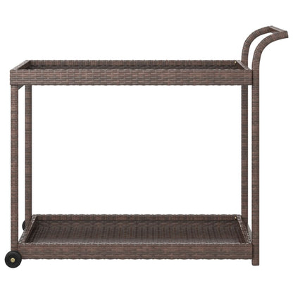 vidaXL Bar Cart Brown 100x45x83 cm Poly Rattan 3