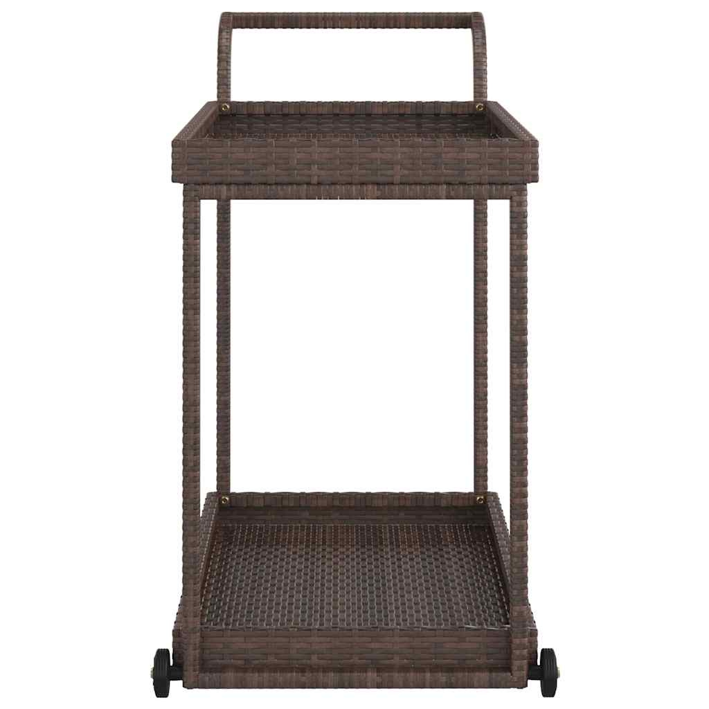 vidaXL Bar Cart Brown 100x45x83 cm Poly Rattan 4