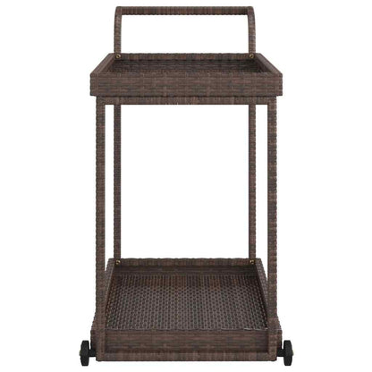 vidaXL Bar Cart Brown 100x45x83 cm Poly Rattan 4