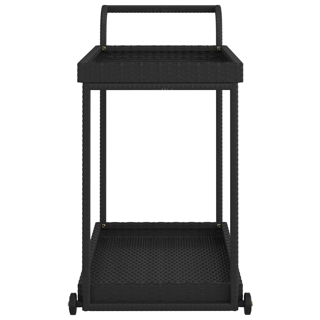 vidaXL Bar Cart Black 100x45x83 cm Poly Rattan 4