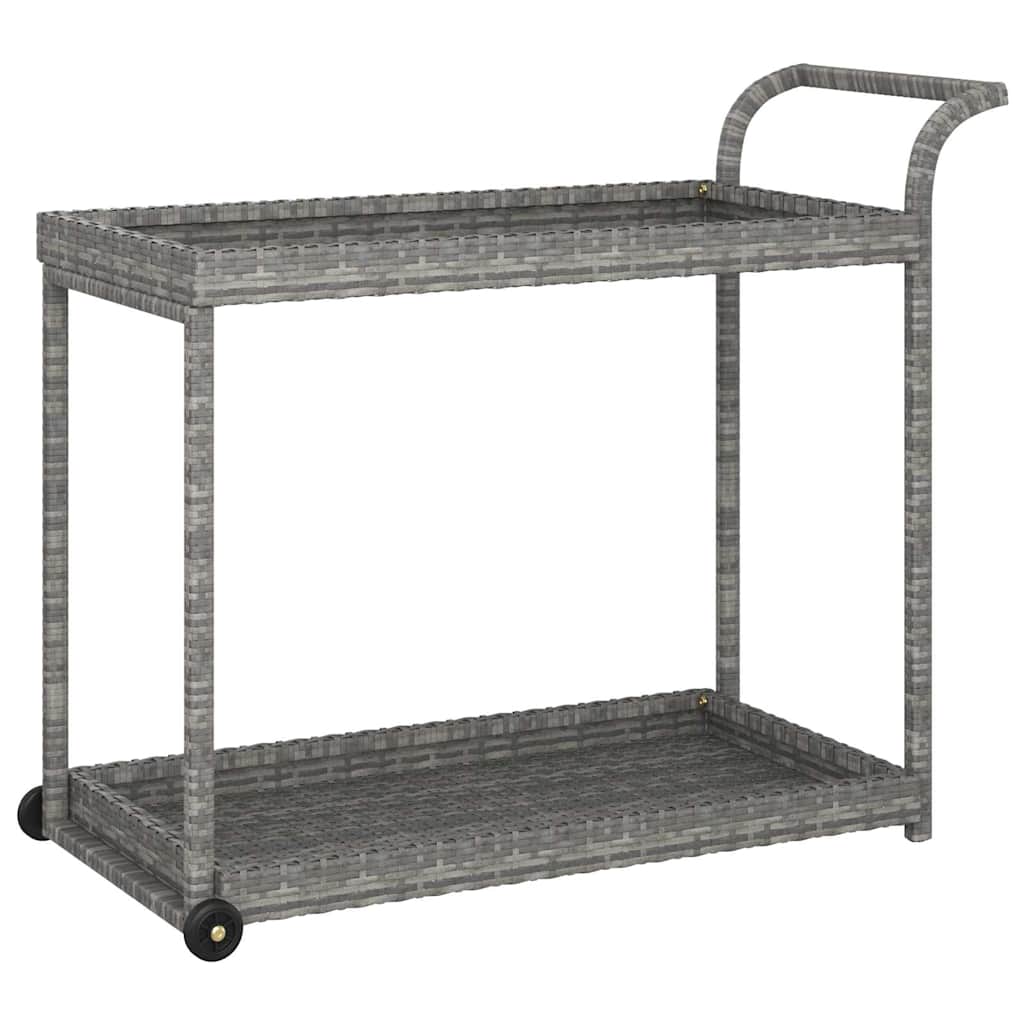 vidaXL Bar Cart Grey 100x45x83 cm Poly Rattan 2