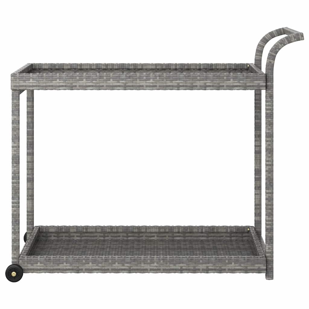 vidaXL Bar Cart Grey 100x45x83 cm Poly Rattan 3