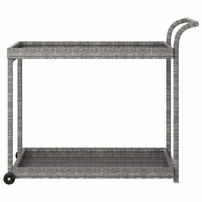 vidaXL Bar Cart Grey 100x45x83 cm Poly Rattan 3