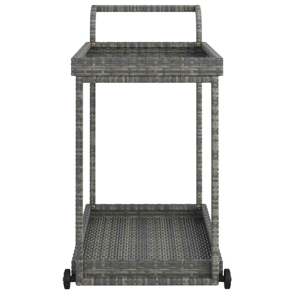 vidaXL Bar Cart Grey 100x45x83 cm Poly Rattan 4