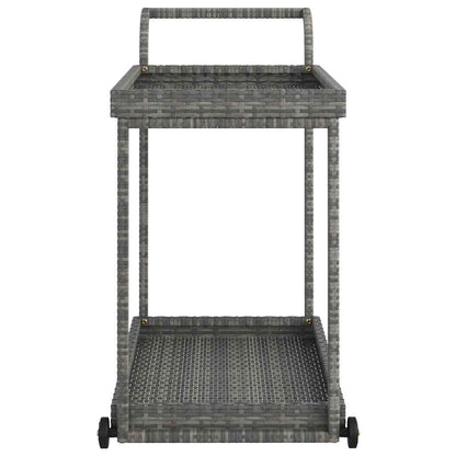 vidaXL Bar Cart Grey 100x45x83 cm Poly Rattan 4