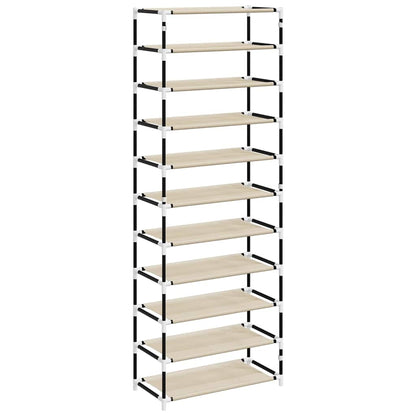 vidaXL Shoe Rack | Cream | Fabric, Steel | Large | Shoe Storage Cabinet 5