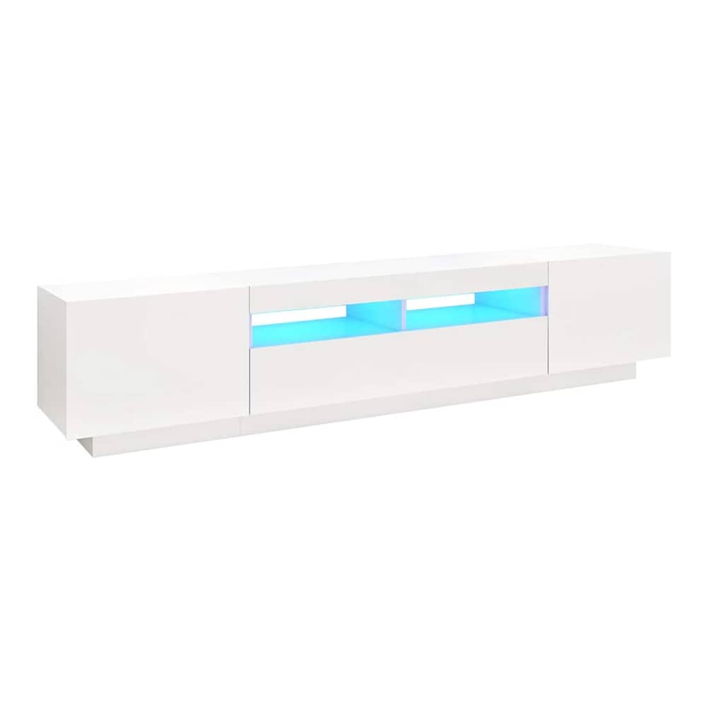 TV Cabinet with LED Lights 200x35x40 cm White