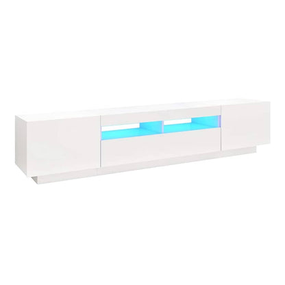 TV Cabinet with LED Lights 200x35x40 cm White