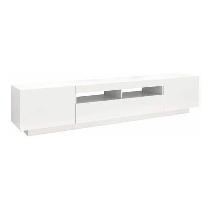 TV Cabinet with LED Lights 200x35x40 cm White