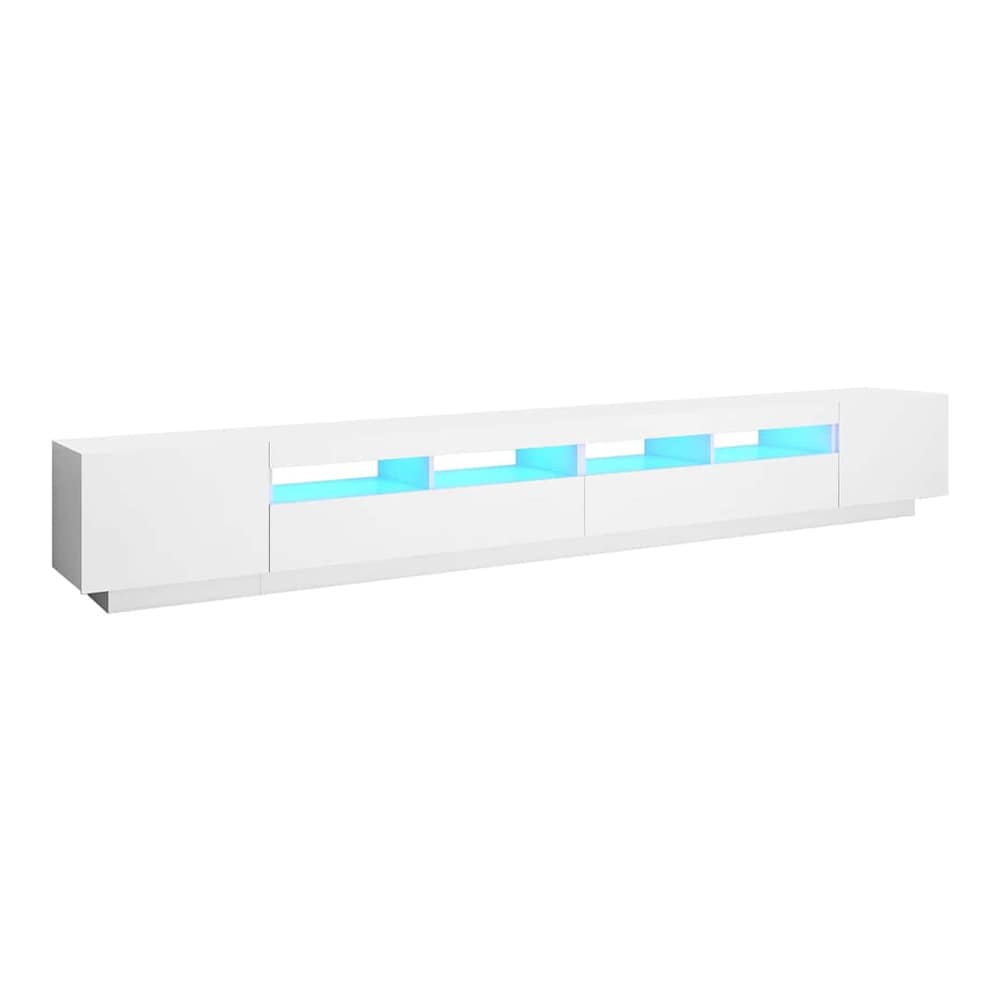 TV Cabinet with LED Lights 300x35x40 cm White