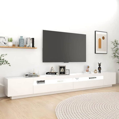 TV Cabinet with LED Lights 300x35x40 cm White