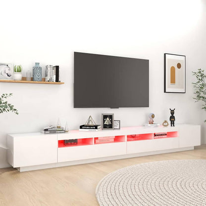 TV Cabinet with LED Lights 300x35x40 cm White