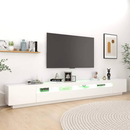 TV Cabinet with LED Lights 300x35x40 cm White