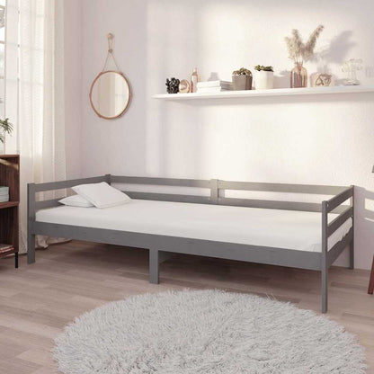 Day Bed without Mattress Solid Wood Pine Grey 90 cm