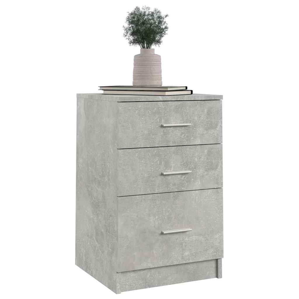 vidaXL Bed Cabinet Concrete Grey 40x40x63 cm Engineered Wood 4