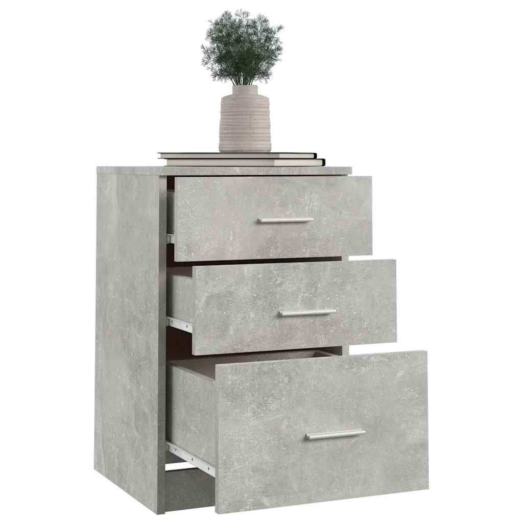 vidaXL Bed Cabinet Concrete Grey 40x40x63 cm Engineered Wood 5